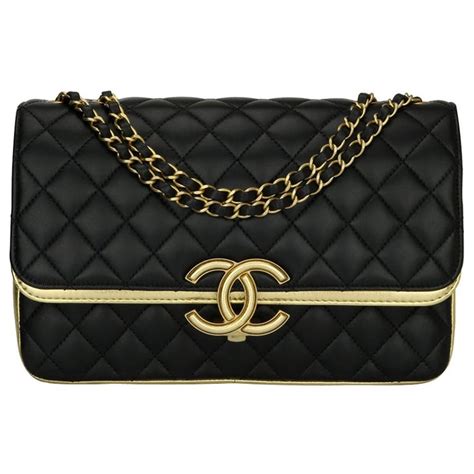 black and gold chanel bag